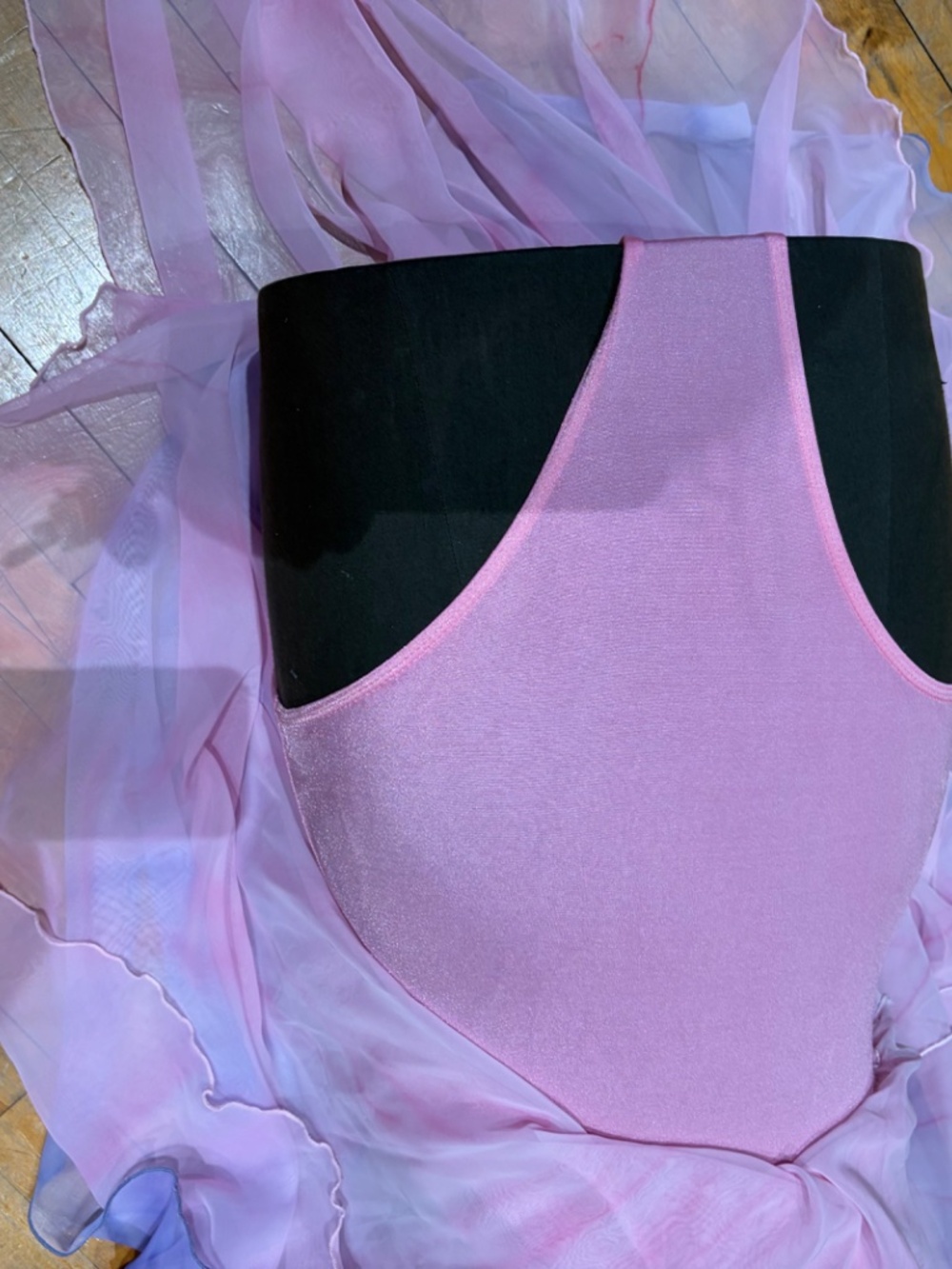🌸 Joanne McMillan PINK Watercolor Dance Costume – Long Sleeve 🌸 - Picture 8 of 9